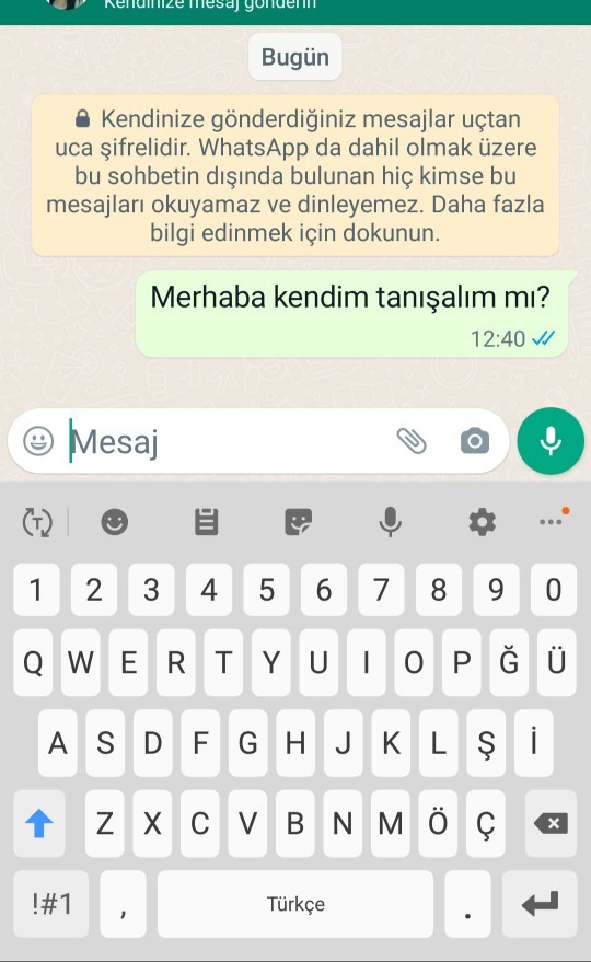Kendize mesaj yolladınız mı?