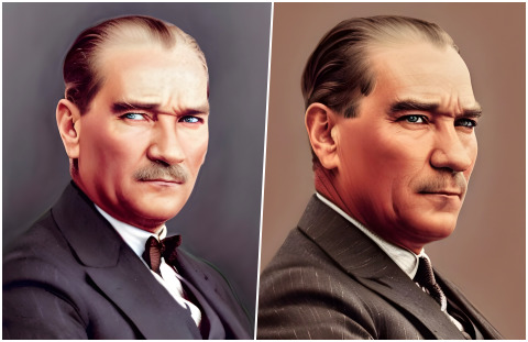 Yapay zeka ile Mustafa Kemal Atatürkün yeni görselleri yapıldı. Nasıl olmuş?