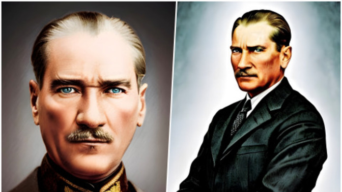 Yapay zeka ile Mustafa Kemal Atatürk'ün yeni görselleri yapıldı. Nasıl olmuş?