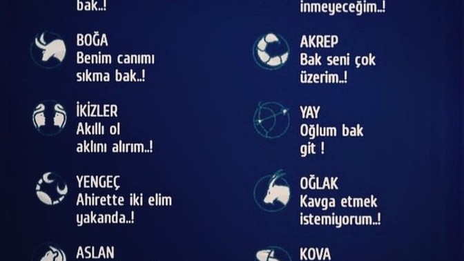 Burcunuz kavgada hangi lafları ediyor?