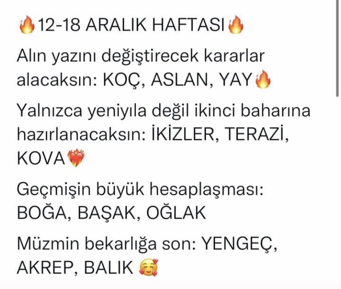 12-18 Aralık haftasında burçları neler bekliyor?