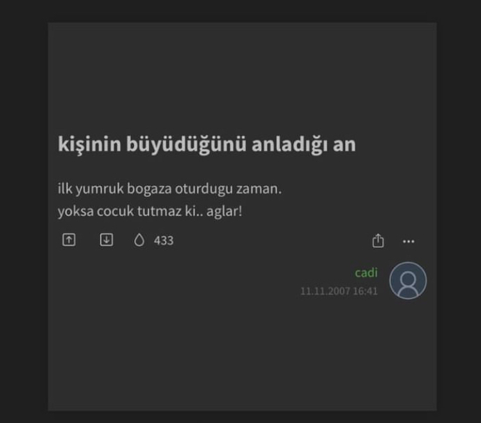 Büyüdüğünü ilk ne zaman hissettin?