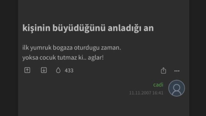Büyüdüğünü ilk ne zaman hissettin?