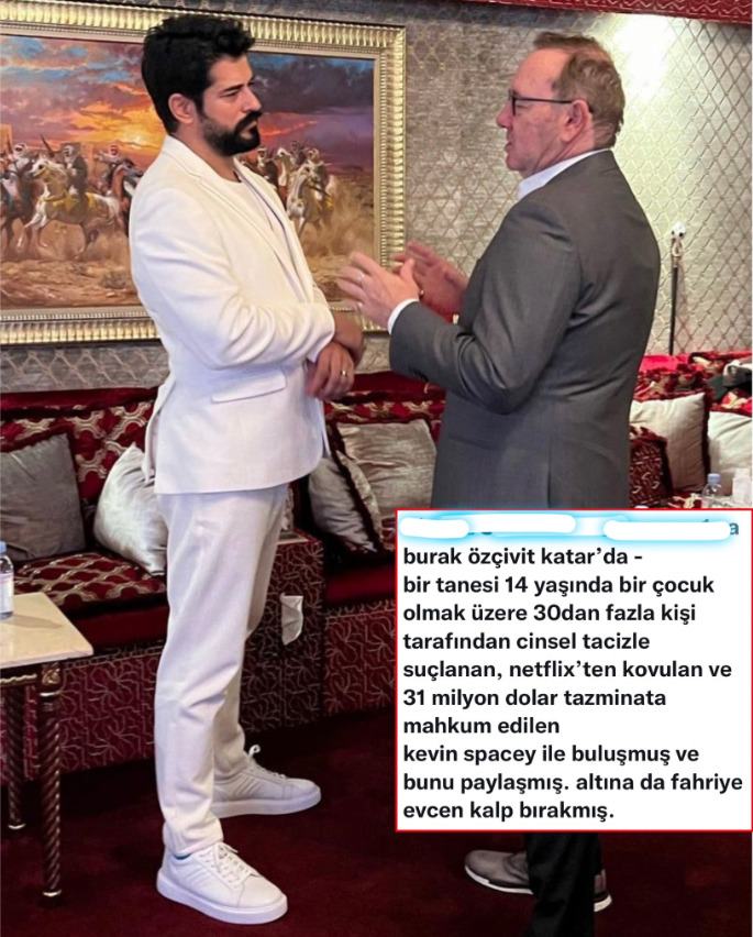 Burak Özçivit ve Fahriye Evcen ateş altında! Sizin çocuk tacizcisi Kevin Spacey ile ne işiniz var?