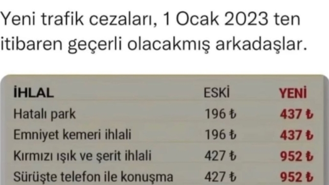 Trafikte en son ne cezası yediniz?