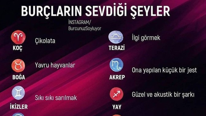 Burçlarınız size en sevdiğiniz şeyi söylüyor! Sizin burcunuz ne?