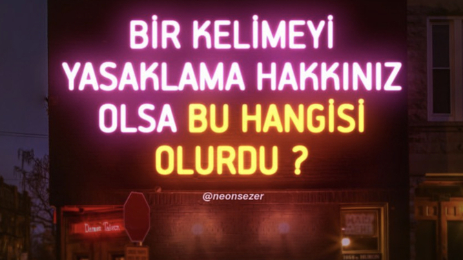 Bir kelimeyi yasaklama hakkınız olsa bu hangisi olurdu?