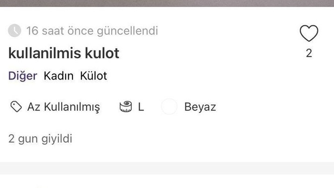 Kullanılmış iç çamaşırı ilanı! İnsanlar böyle şeyleri nasıl satın alabiliyor?