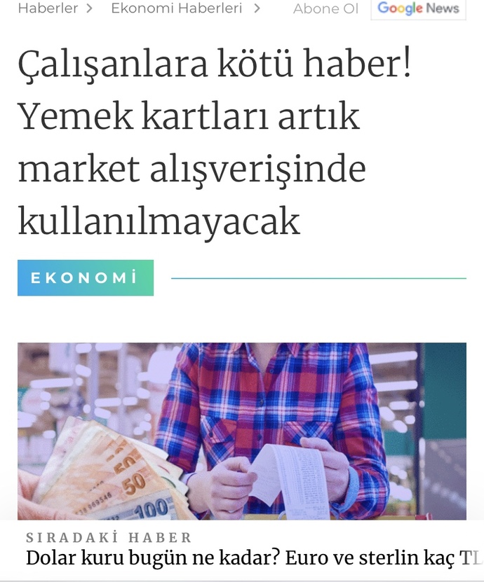 Yemek kartı ile market alışverişi yapılamayacakmış. Bu konu hakkında ne düşünüyorsunuz?