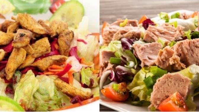 Tavuklu mu yoksa ton balıklı salata mı tercih edersiniz?