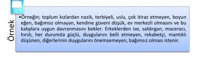 Erkeklere ve kızlara koyulan kalıplar neler?