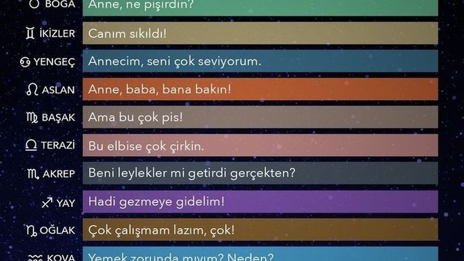 Burcuna göre ilk kurduğun cümle ne?