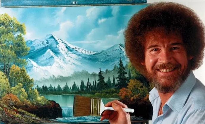 Bob Ross abimiz çiziyormuş.. 😃😃