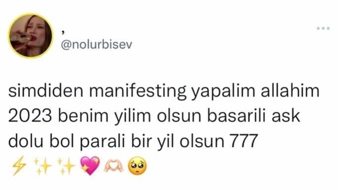 Yeni yıl manifestonuz neler?