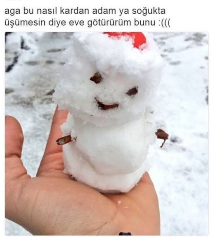 Kışın yaptığınız yaratıcı bir kardan adam var mıydı?