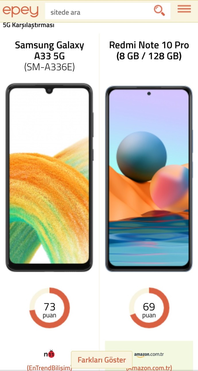 SAMSUNG a33 5g mi yoksa REDMİ note 10 pro mu?