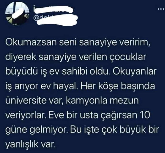 Çocuğunuz okumak istemese sanayiye çalışması için gönderir misiniz?