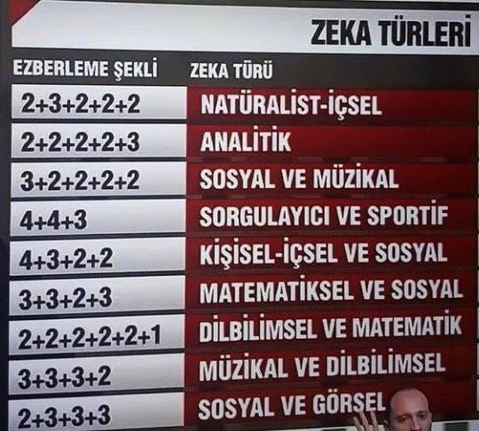Zeka dercesi olarak Siz hangi guruptasınız?