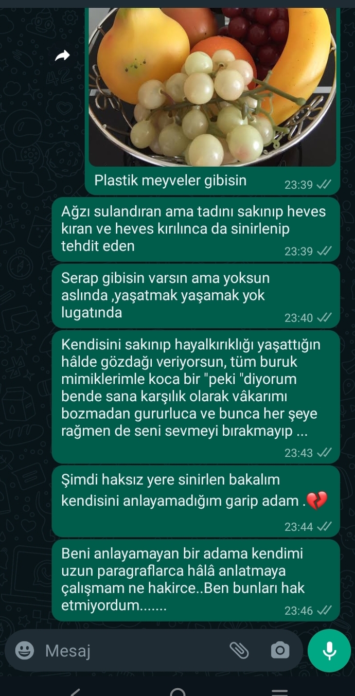 Benimle cinsellik konuşmayan sevgilime yazdığım nasıl?