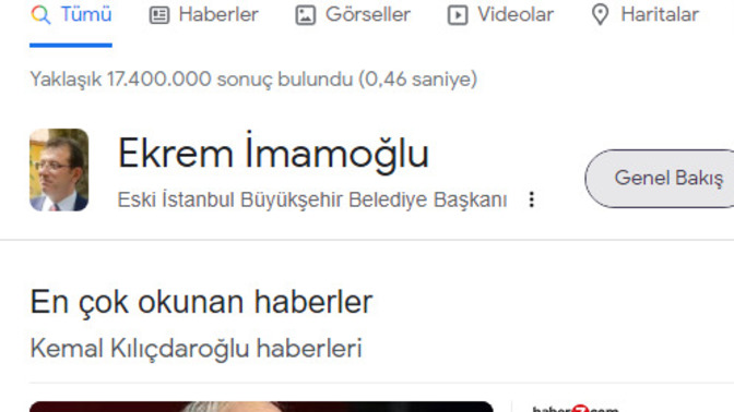 Google, Ekrem İmamoğlu'nu "Eski İstanbul Büyükşehir Belediye Başkanı" olarak gösteriyor. Bu normal mi?