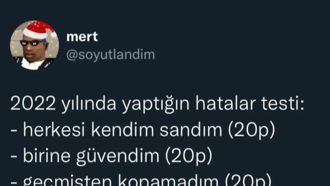 2022 yılında yaptığın hatalar testi, sizin puanınız kaç?