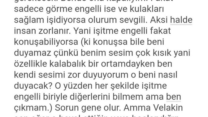 İşitme engelli biri ile çıkar mıydın?