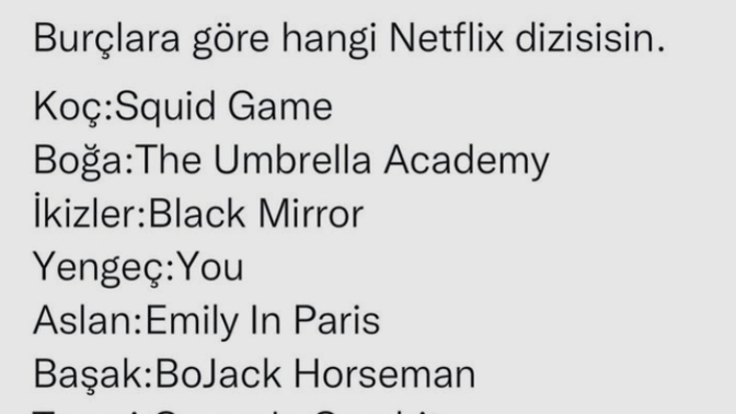 Burcuna göre hangi Netflix dizisisin?