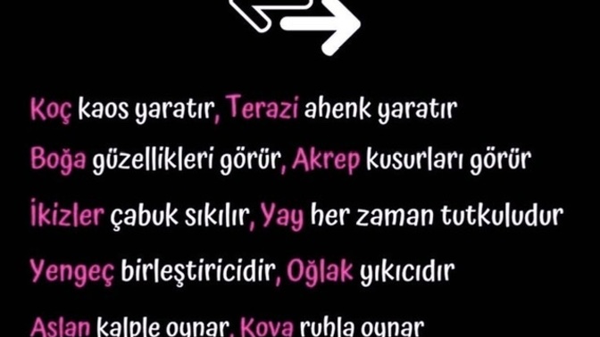 Burçlar ve zıtlıklar nelermiş?