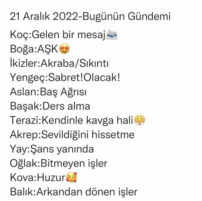 21 Aralık 2022 burçların gündemi nedir?