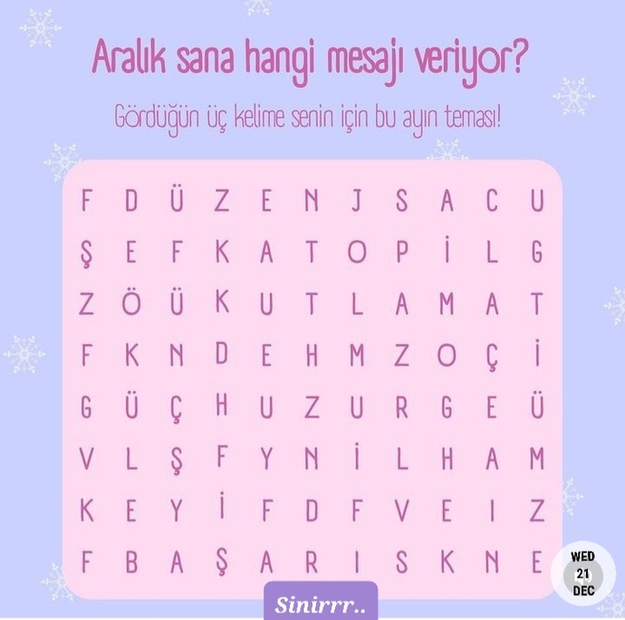 Gördüğün 3 kelimeyi yaz..😏