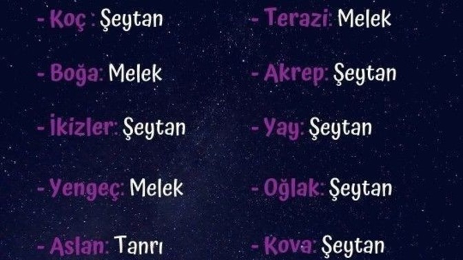 Burcuna göre melek misin şeytan mısın?
