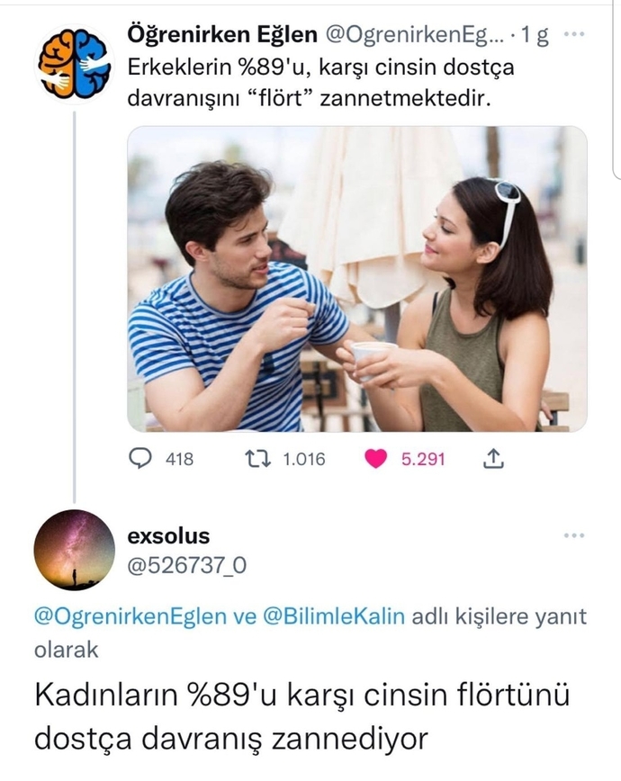 Dostça davranışınızı flörtleşme zannedildiği durumlar yaşadınız mı?