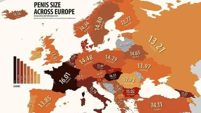 Avrupa'nın ülkelere göre penis boyu ortalamaları doğru mu sizce?