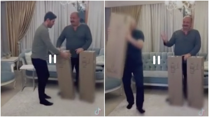 Kayınpederin 3 damadına elektrikli süpürge hediye ettiği video viral oldu. Kayınpederiniz size elektrikli süpürge hediye etseydi sevinir miydiniz?