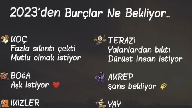 Burcuna göre 2023’den ne bekliyorsun?