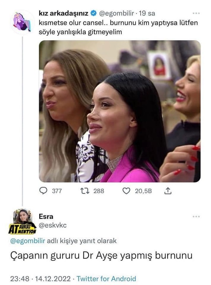 Gerçekten böyle kaydırak gibi burunları mı seviyorsunuz?