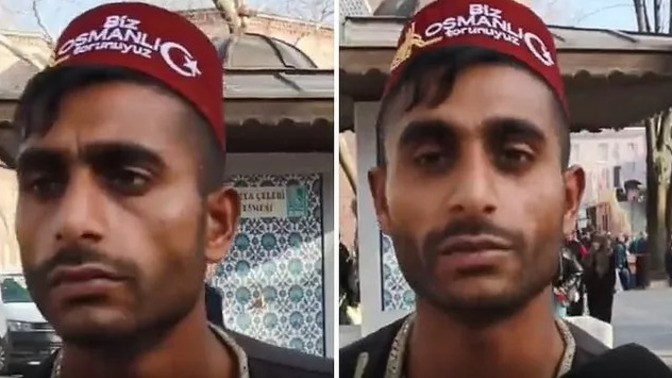 Üzerinde "Osmanlı'nın torunuyuz" yazan fes takan vatandaşa Osmanlı'nın kurucusu soruldu! Sizce ne cevap verdi?