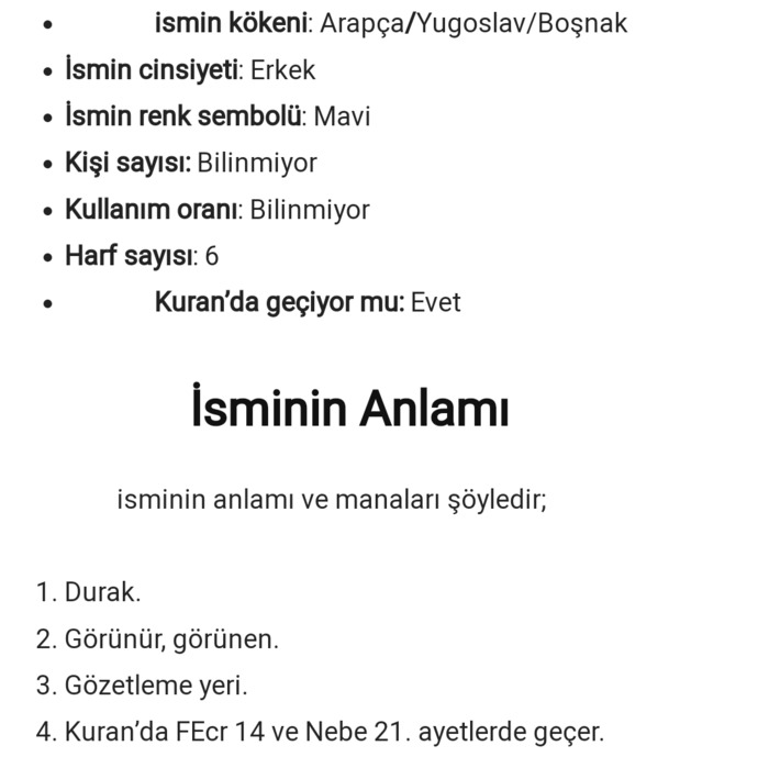 İsminizin anlamı nedir? ve isminizin karakteristik özelliklerini biliyormusunuz?