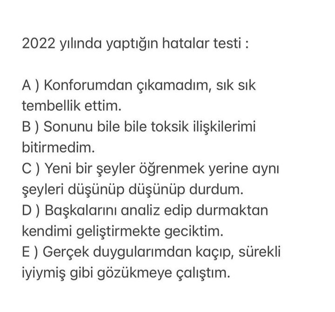 Hangi şık ya da şıklar seni anlatıyor?
