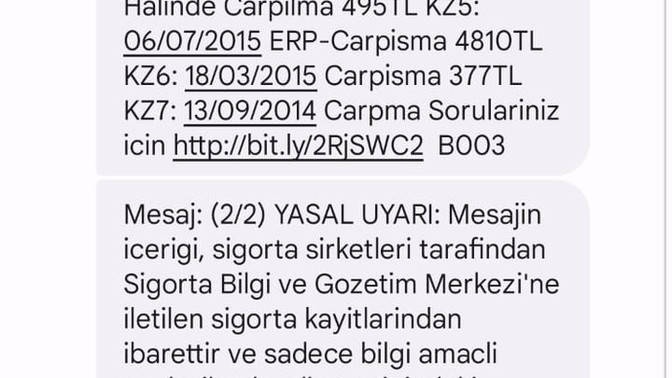 Bu hasar kaydını yorumlayabilecek var mı  aranızda?