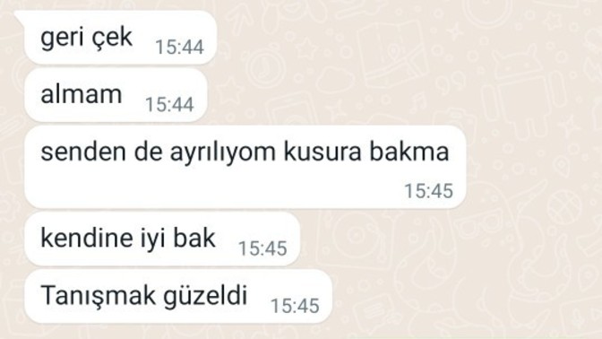 Kendisine yemek siparişi verdim diye beni terk etti. Erkekler niye böyle?