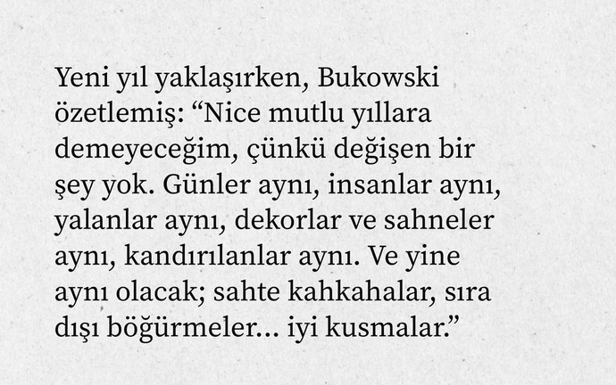 Yeni yil yaklaşırken söylemek istediğin bişeyler var mı?