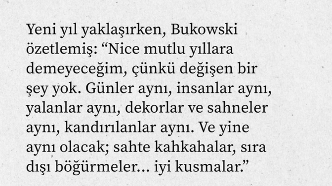 Yeni yil yaklaşırken söylemek istediğin bişeyler var mı?