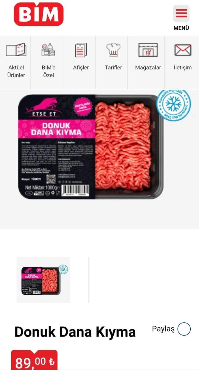 BİM dana kıymanın kilosunu 89 liraya satmaya başladı! Sizce yenilebilir mi?