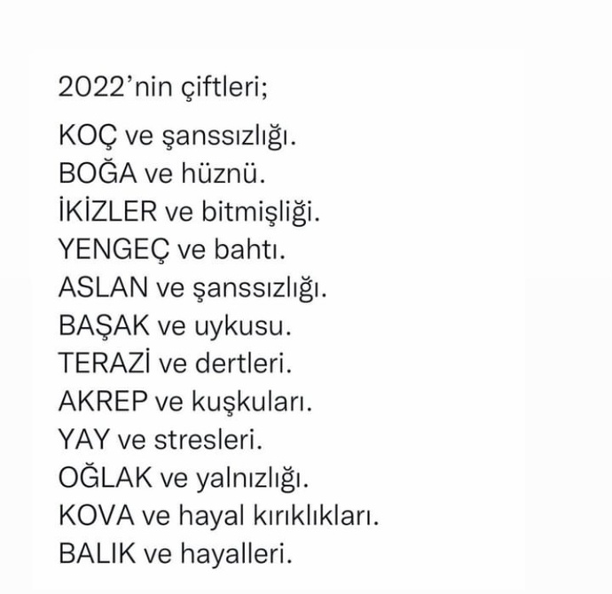 Burçlarda 2022’nin çiftleri nedir?