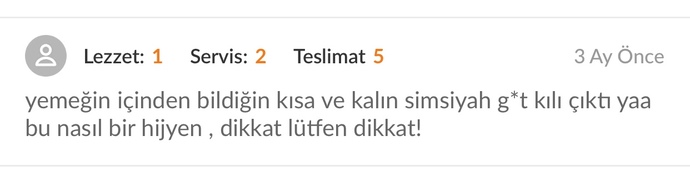 Yemek siparişinizde yaşadığınız bir olay oldu mu?