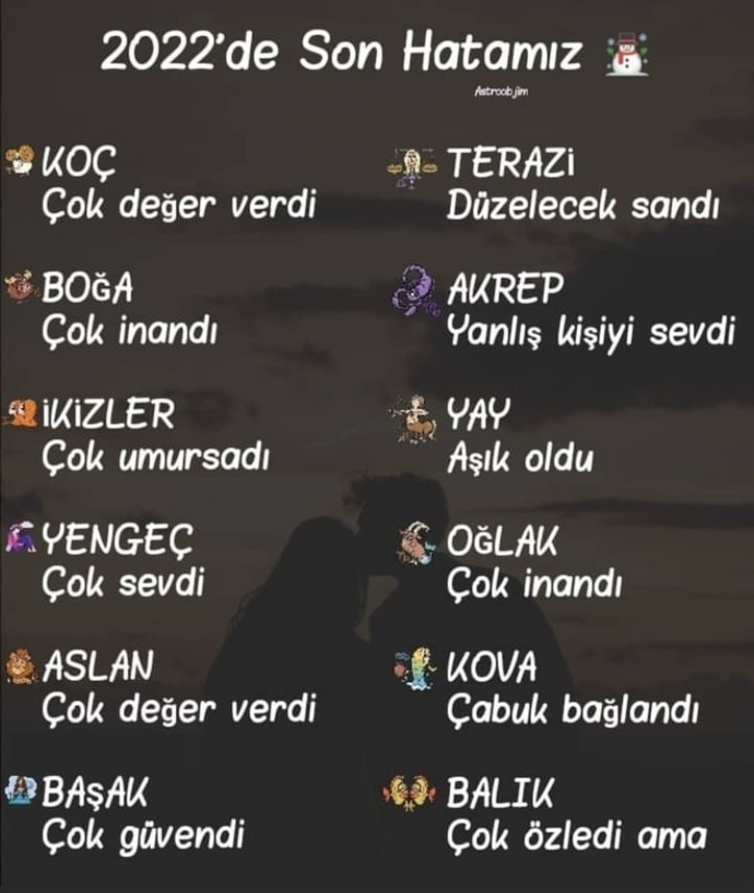 2022’de burçların son hatası nedir?