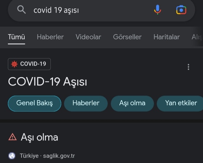 Google aşı olma❗ uyarısı veriyor noooooldu aşı severler?