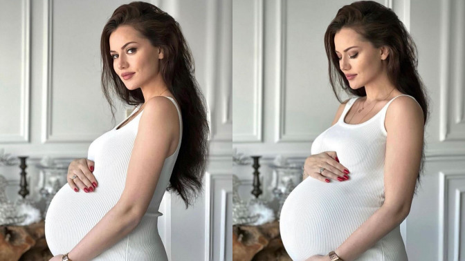 2. bebeğine hamile olan Fahriye Evcenden yeni pozlar geldi, hamilelik çok yakışmamış mı sizce de😍?
