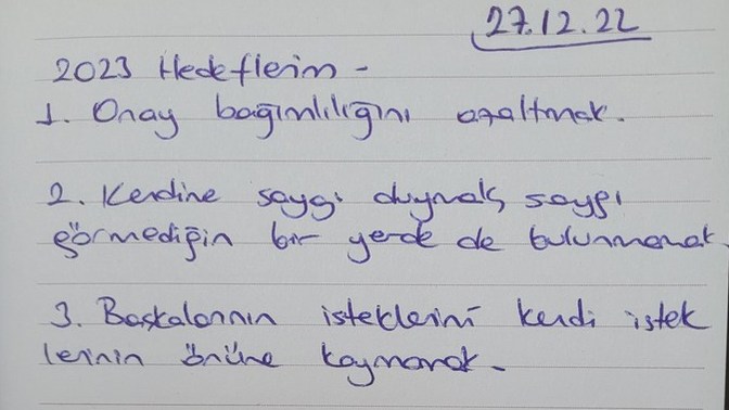 2023 yılı için koyduğunuz 3 hedef nedir 🥳?